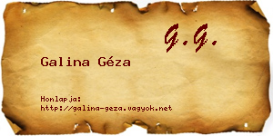 Galina Géza névjegykártya