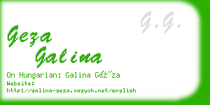 geza galina business card